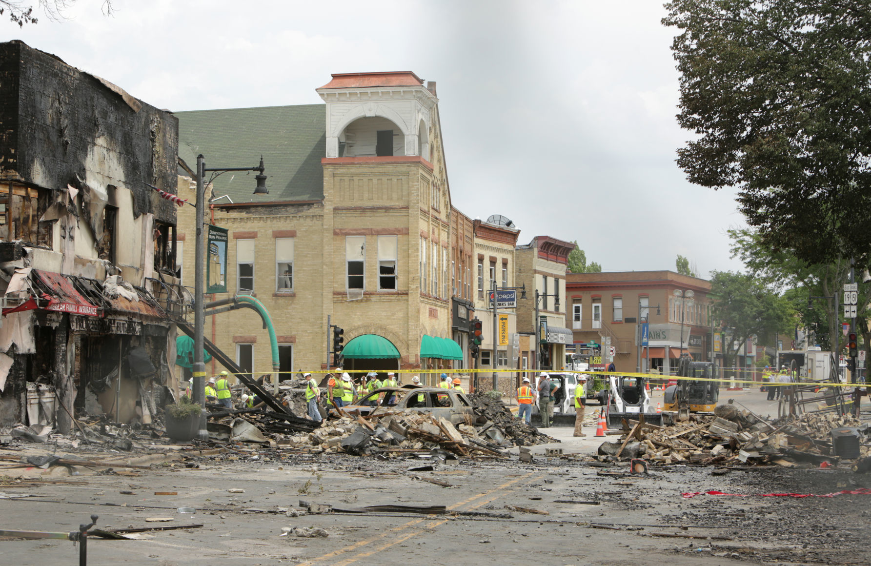 Scene of downtown explosion